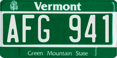 VT license plate AFG941
