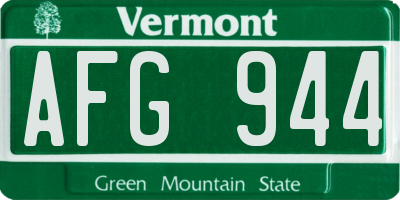 VT license plate AFG944