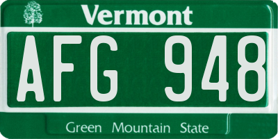 VT license plate AFG948