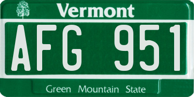 VT license plate AFG951