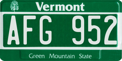 VT license plate AFG952