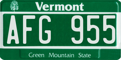 VT license plate AFG955