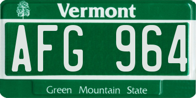 VT license plate AFG964