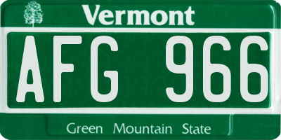 VT license plate AFG966
