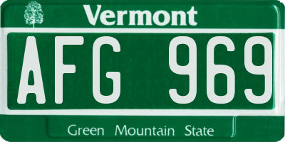 VT license plate AFG969