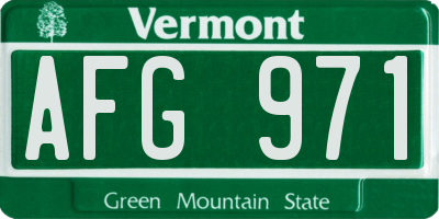 VT license plate AFG971