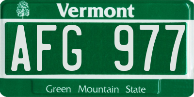 VT license plate AFG977