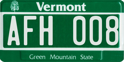 VT license plate AFH008