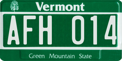 VT license plate AFH014