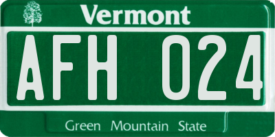 VT license plate AFH024