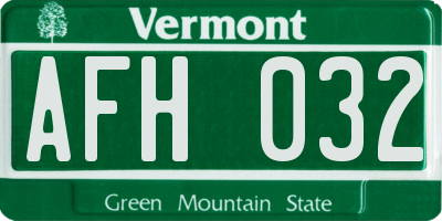 VT license plate AFH032