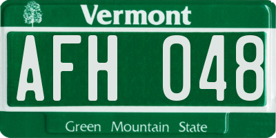 VT license plate AFH048