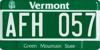 VT license plate AFH057