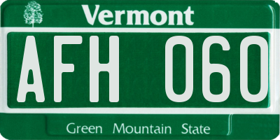 VT license plate AFH060