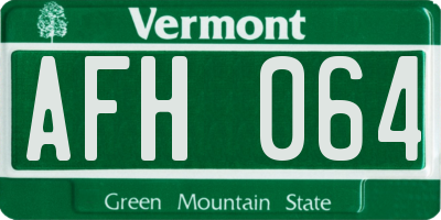 VT license plate AFH064