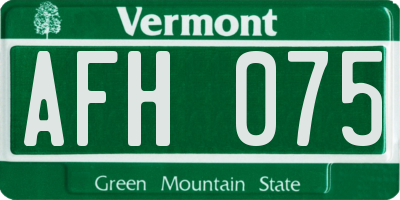 VT license plate AFH075
