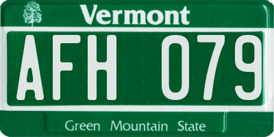 VT license plate AFH079