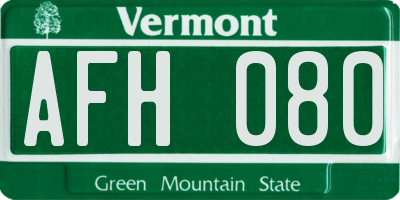 VT license plate AFH080