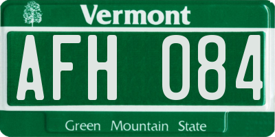 VT license plate AFH084