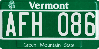 VT license plate AFH086