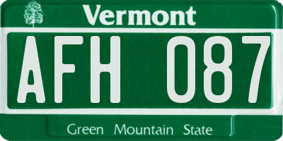 VT license plate AFH087