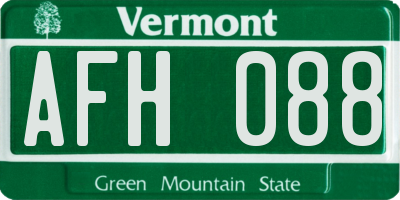 VT license plate AFH088