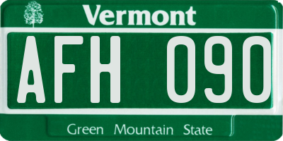 VT license plate AFH090