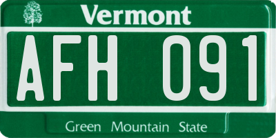 VT license plate AFH091