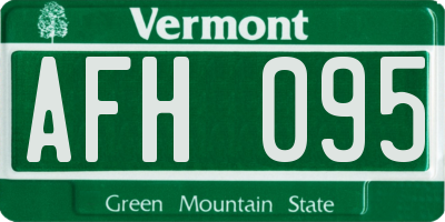 VT license plate AFH095