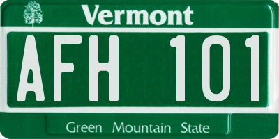 VT license plate AFH101