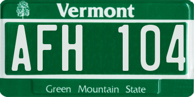 VT license plate AFH104
