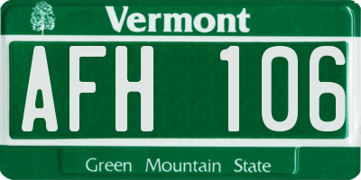 VT license plate AFH106