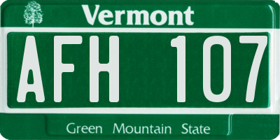 VT license plate AFH107