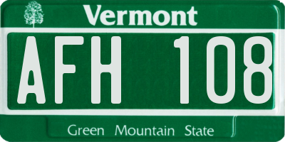VT license plate AFH108