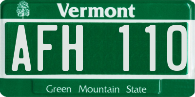 VT license plate AFH110