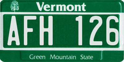 VT license plate AFH126