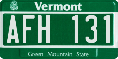 VT license plate AFH131
