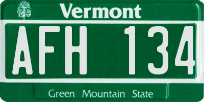 VT license plate AFH134