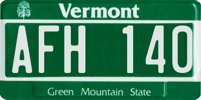 VT license plate AFH140