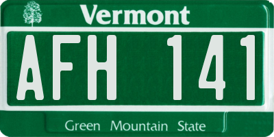 VT license plate AFH141