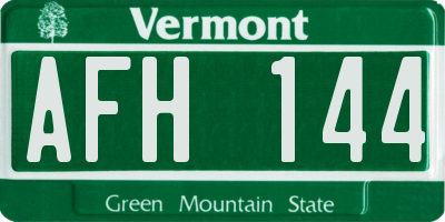 VT license plate AFH144