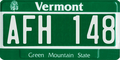 VT license plate AFH148