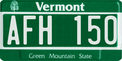 VT license plate AFH150