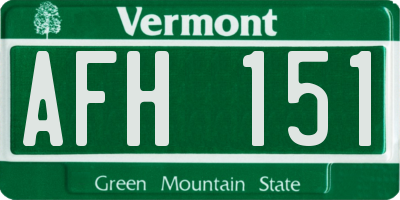 VT license plate AFH151