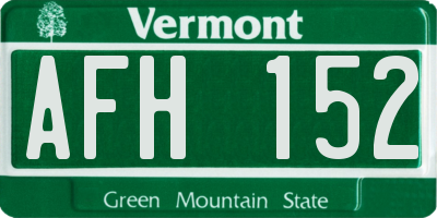 VT license plate AFH152