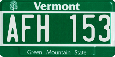 VT license plate AFH153