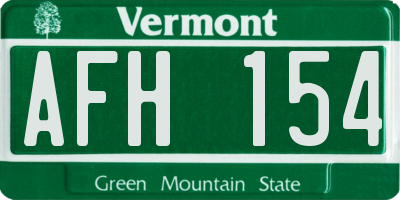 VT license plate AFH154