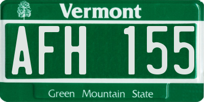 VT license plate AFH155