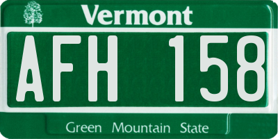 VT license plate AFH158