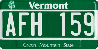 VT license plate AFH159
